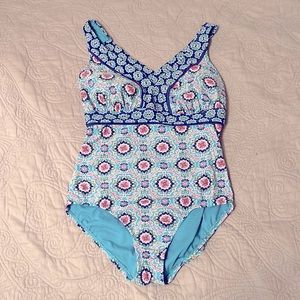 Bathing Suit Brand: Catalina one piece … Color: Teal multi … Size M (6 to 8)